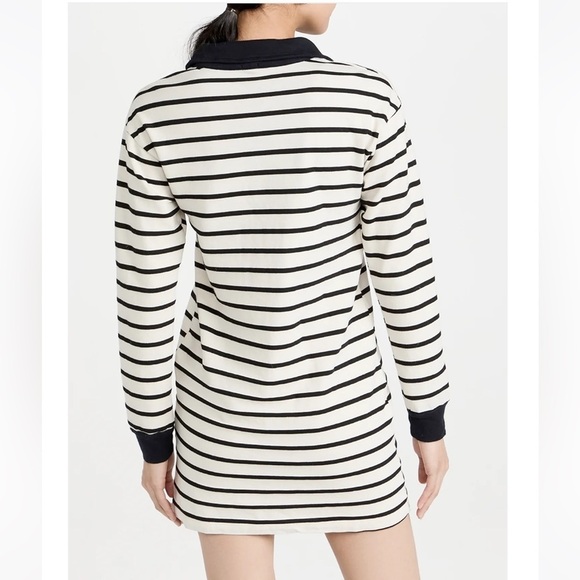 NWT MONROW Stripe Relaxed Polo Dress - Size Large - Picture 3 of 10